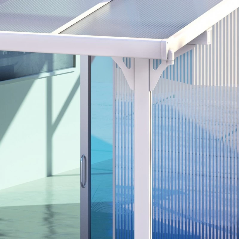 Toit De Terrasse Ajustable En Aluminium Laqué Blanc 3,75x2,55m X-METAL – Image 2