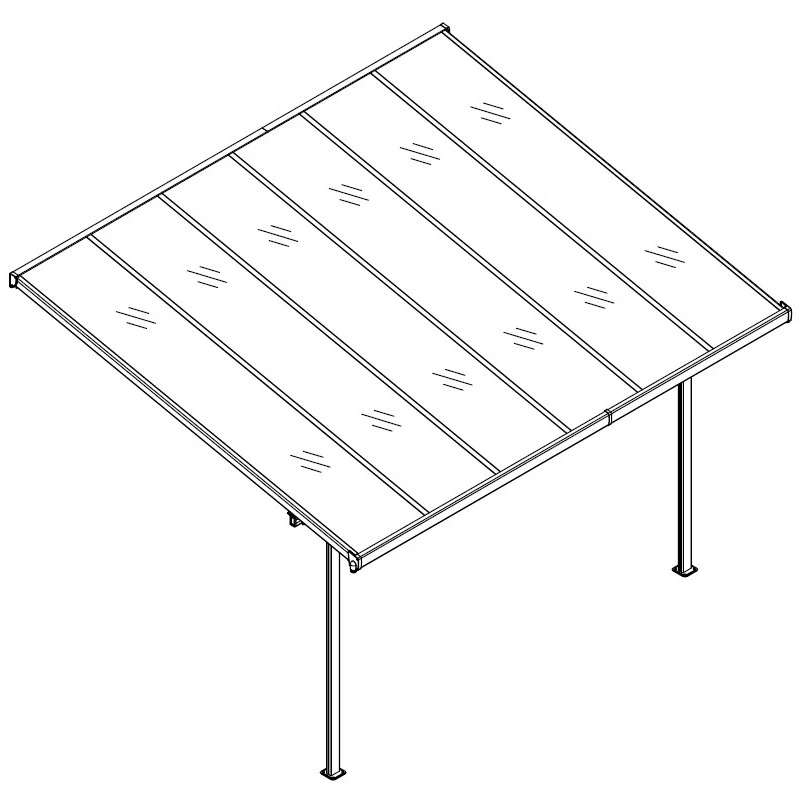Toit De Terrasse Ajustable En Aluminium Laqué Blanc 3,75x2,55m X-METAL – Image 4
