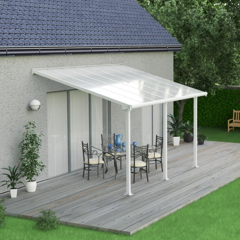 Toit De Terrasse En Aluminium Blanc 3x4,25m + PC 16mm Olympia - Palram - Canopia – Image 2