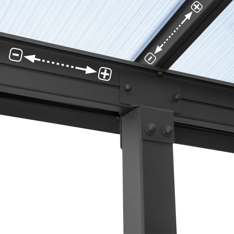 Toit De Terrasse En Aluminium Gris 3x5,46m + PC 16mm Olympia - Palram - Canopia – Image 6