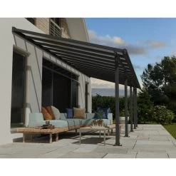 Toit De Terrasse En Aluminium Gris 3x8,51m + PC 16mm Olympia - Palram - Canopia