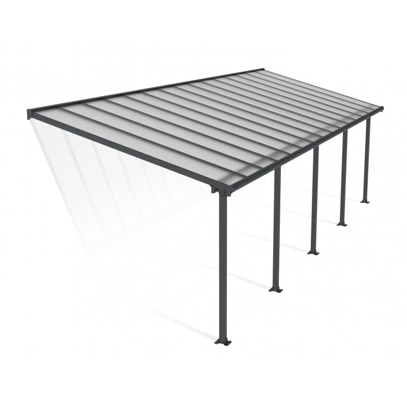Toit De Terrasse En Aluminium Gris 3x9,15m + PC 16mm Olympia - Palram - Canopia – Image 2