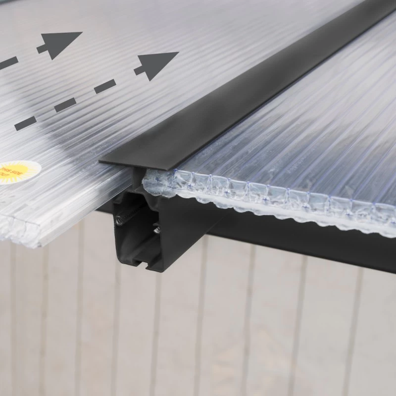 Toit De Terrasse En Aluminium Gris 3x9,15m + PC 16mm Olympia - Palram - Canopia – Image 6