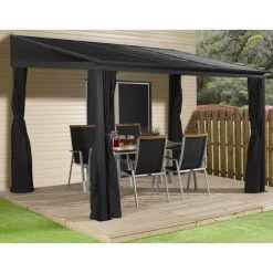 Tonnelle Adossée Portland 424x298cm En Aluminium Et Acier Galvanisé - SOJAG