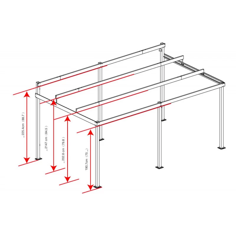 Tonnelle Adossée St. Barth 484x363cm En Aluminium Et Polycarbonate 8mm - SOJAG – Image 6