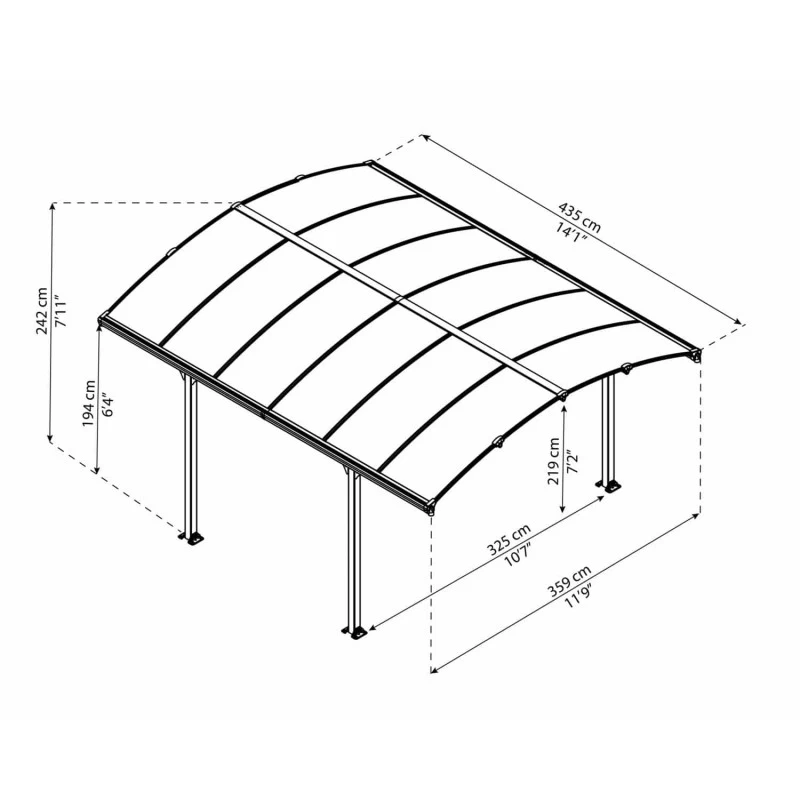Tonnelle De Jardin En Alu Et Polycarbonate Tucson™ 4300 – Canopia – Image 3