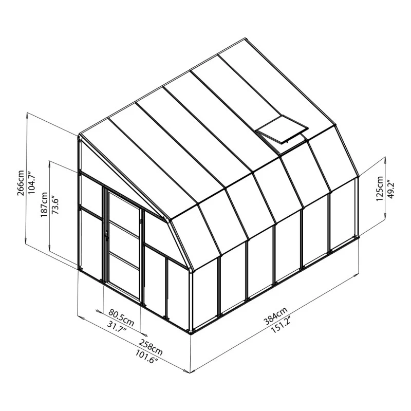 Véranda En PVC Et Polycarbonate Transparent 258x384cm Sun Room - Canopia By Palram – Image 5