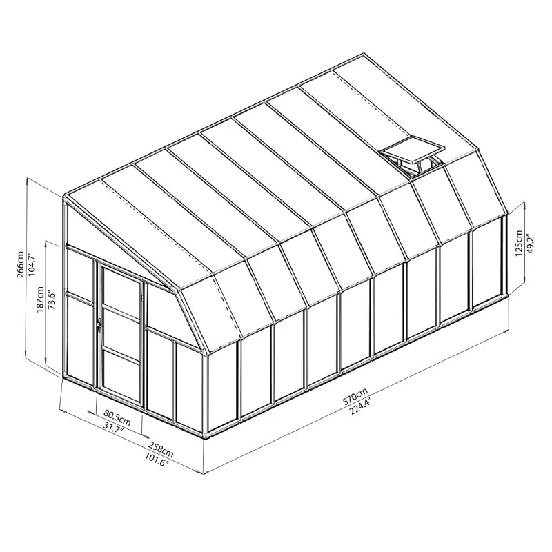 Véranda En PVC Et Polycarbonate Transparent 258x570cm Sun Room - Canopia By Palram – Image 5