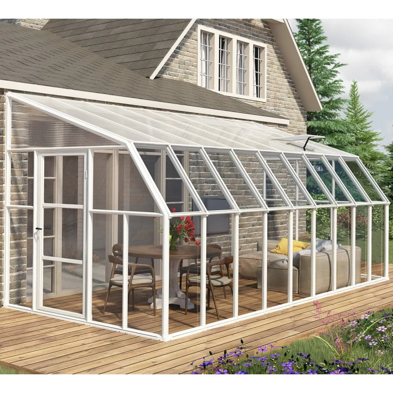 Véranda En PVC Et Polycarbonate Transparent 258x570cm Sun Room - Canopia By Palram