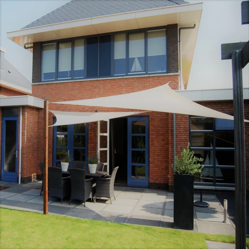 Voile D'ombrage Triangle Coolfit 500x500x500cm Crème - NESLING – Image 3